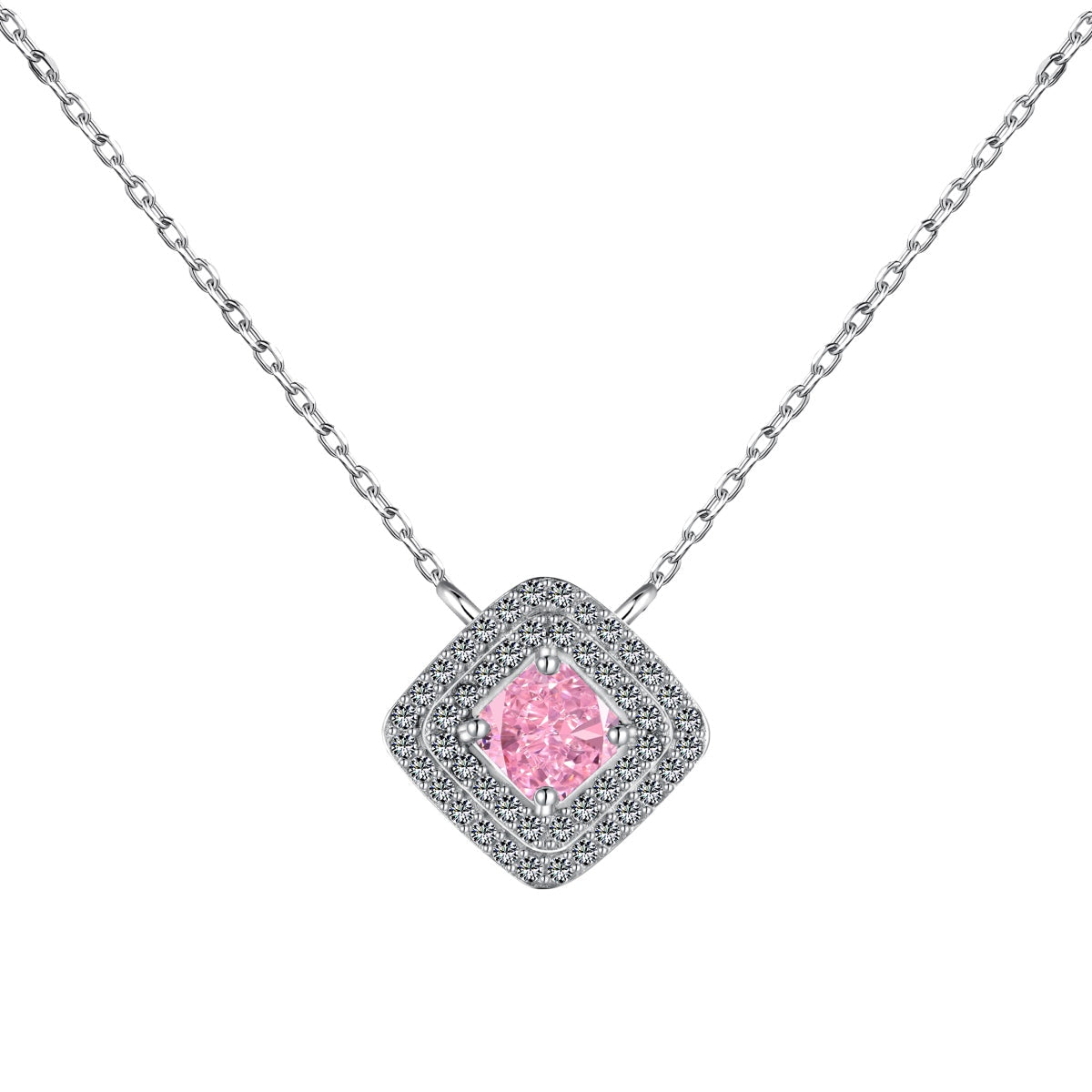 [Revel Jewelry]Funkelnde Asscher-Schliff-Halskette