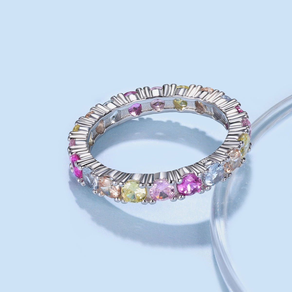 [Revel Jewelry]Dazzling Lustrous Round Cut Tennis Ring