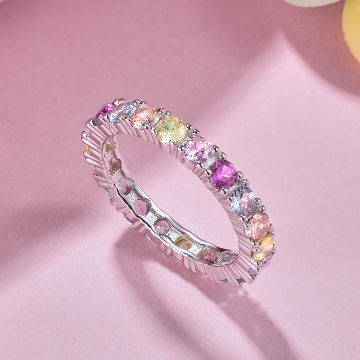 [Revel Jewelry]Dazzling Lustrous Round Cut Tennis Ring