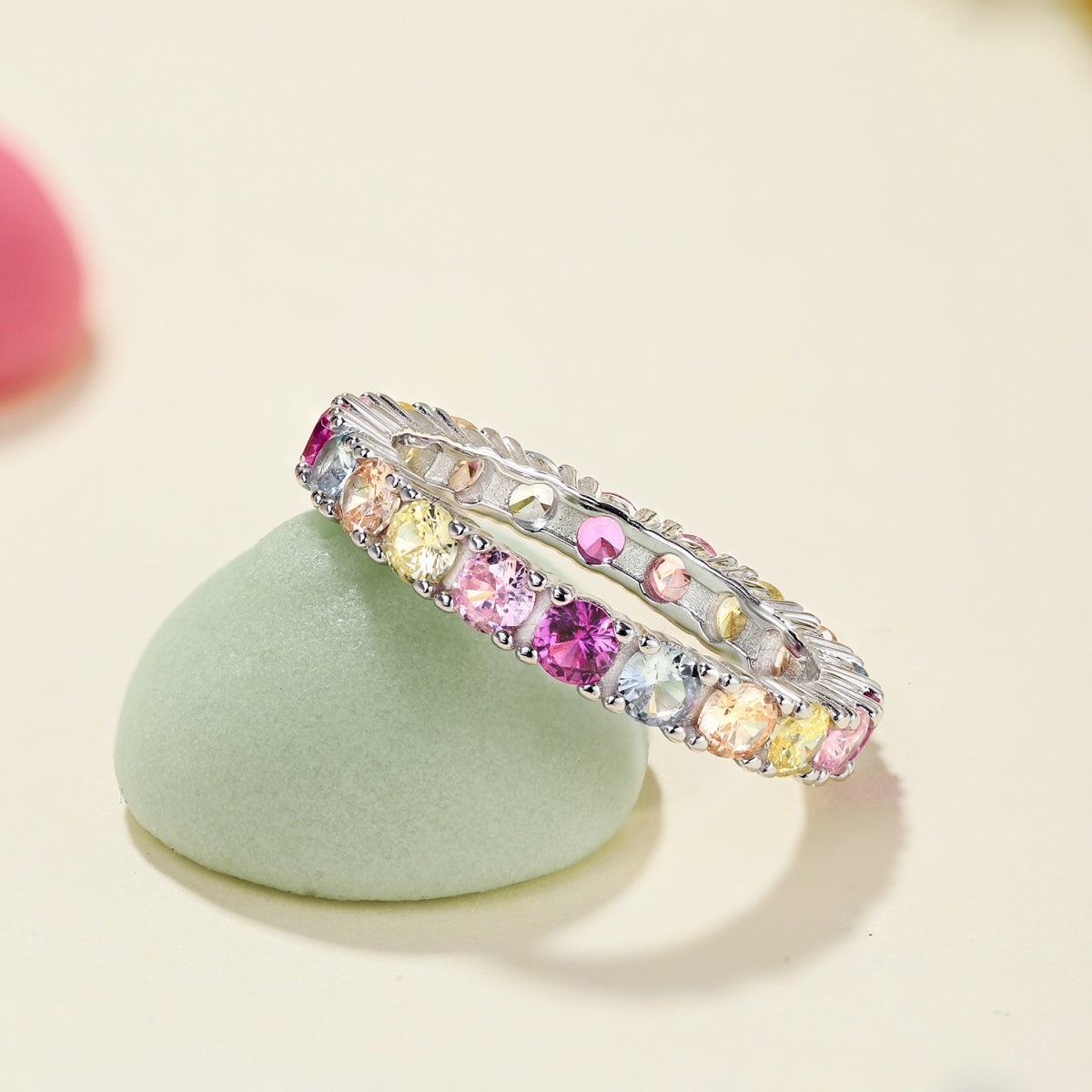 [Revel Jewelry]Dazzling Lustrous Round Cut Tennis Ring