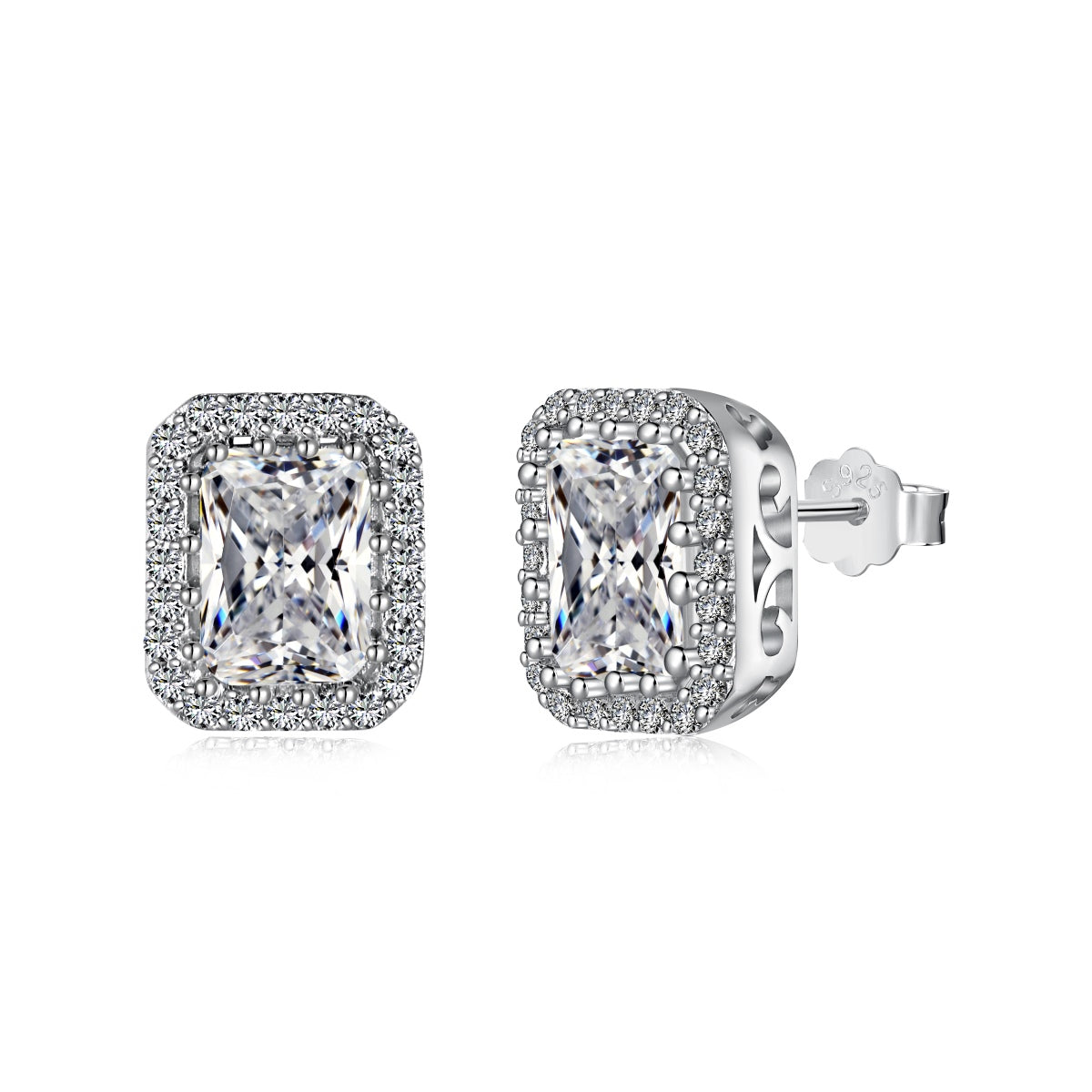 [Revel Jewelry]1.0 Carat Luxurious Dainty Emerald Cut Daily Earrings