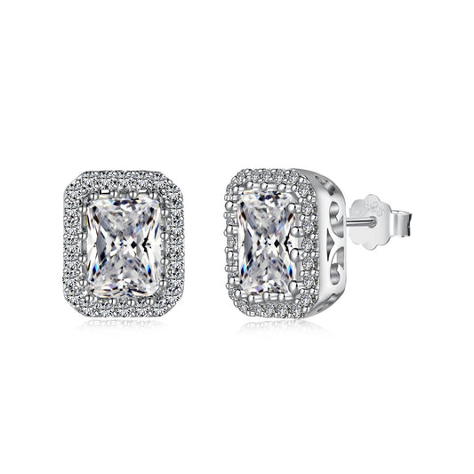 [Revel Jewelry]1.0 Carat Luxurious Dainty Emerald Cut Daily Earrings