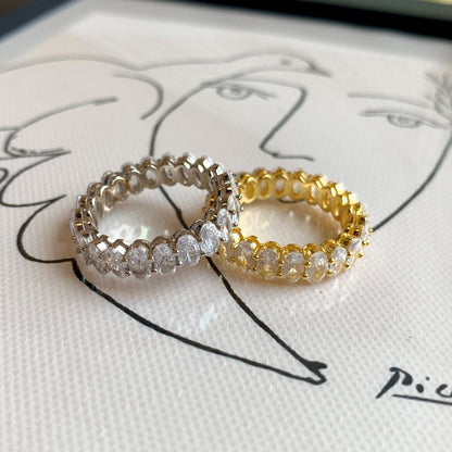 [Revel Jewelry]Ornate Oval Cut Tennis Ring