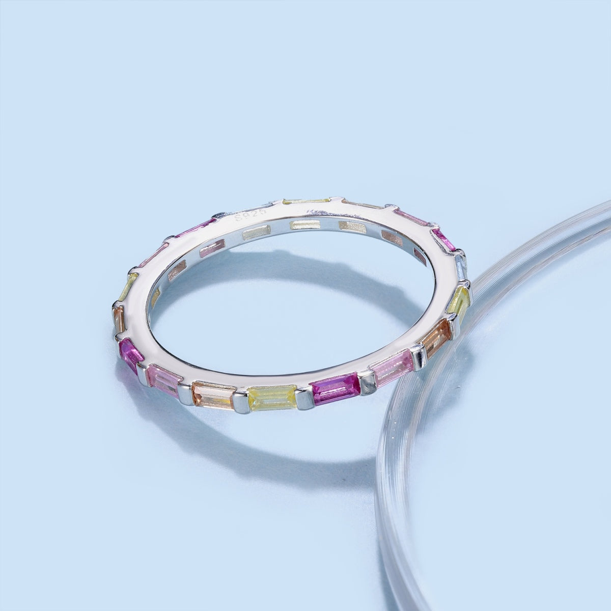 [Revel Jewelry]Exquisite Multicolored Emerald Cut Daily Ring