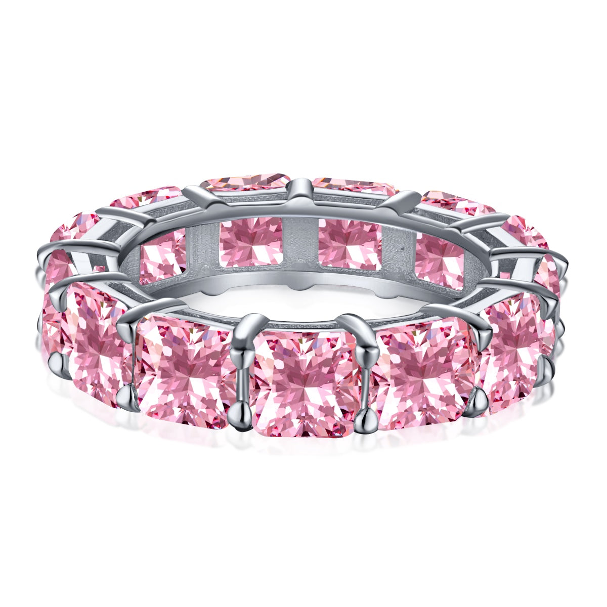 [Revel Jewelry]Elegant Princess Cut Tennis Ring