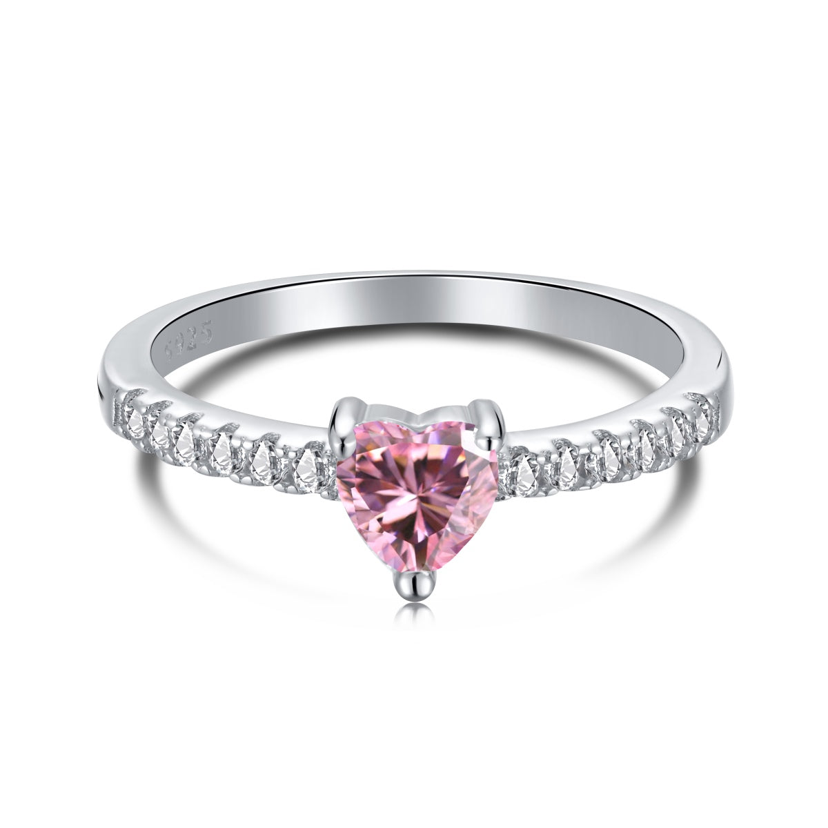 [Revel Jewelry]0.5 Carat CaratEternity Charming Heart Shape Lover Ring