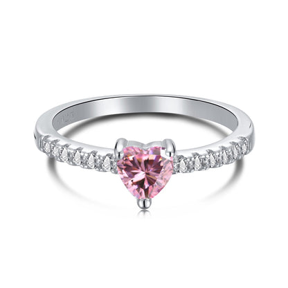 [Revel Jewelry]0.5 Carat CaratEternity Charming Heart Shape Lover Ring