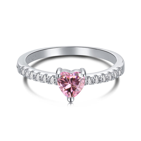 [Revel Jewelry]0.5 Carat CaratEternity Charming Heart Shape Lover Ring