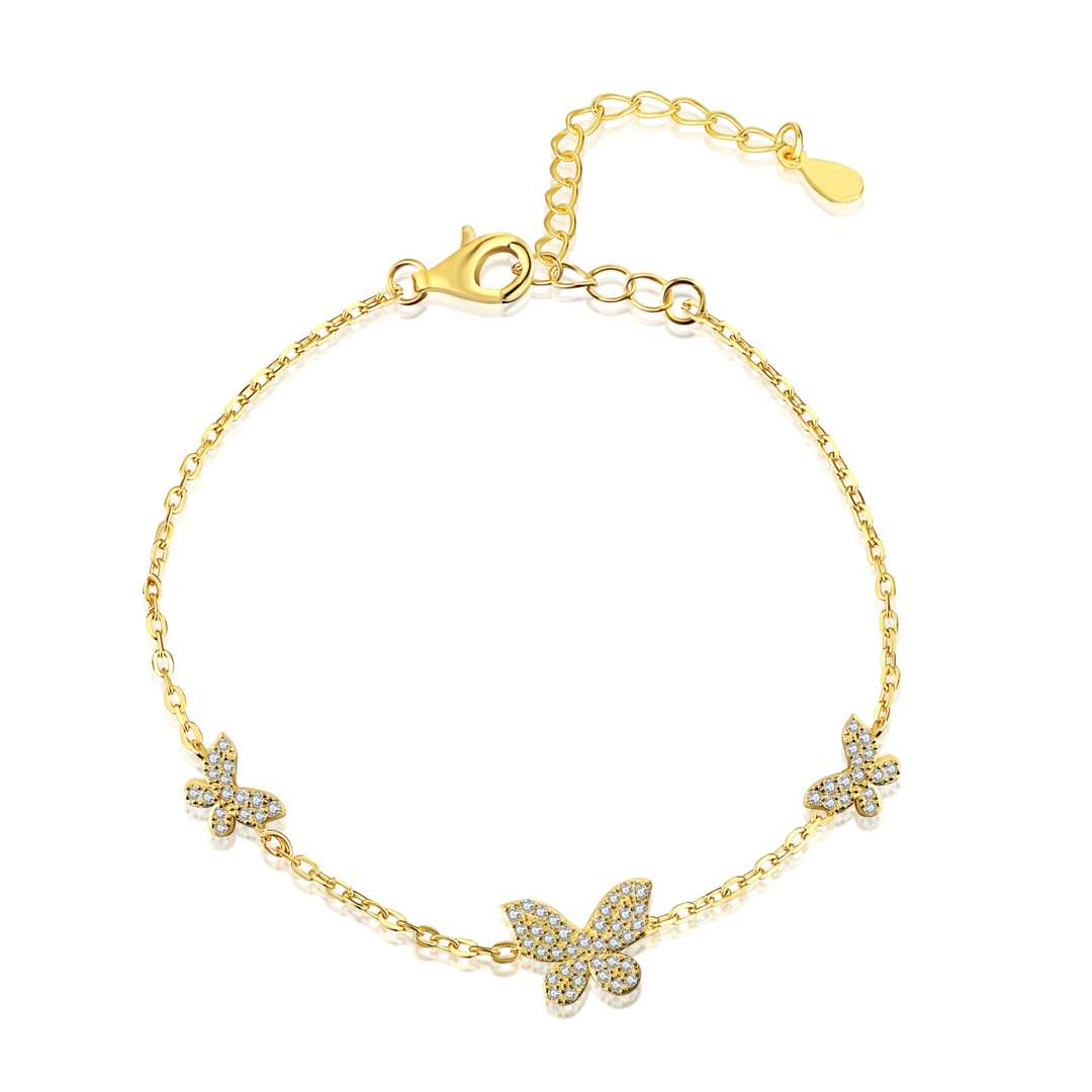 [Revel Jewelry]Delicate Butterfly Pendant Bracelet