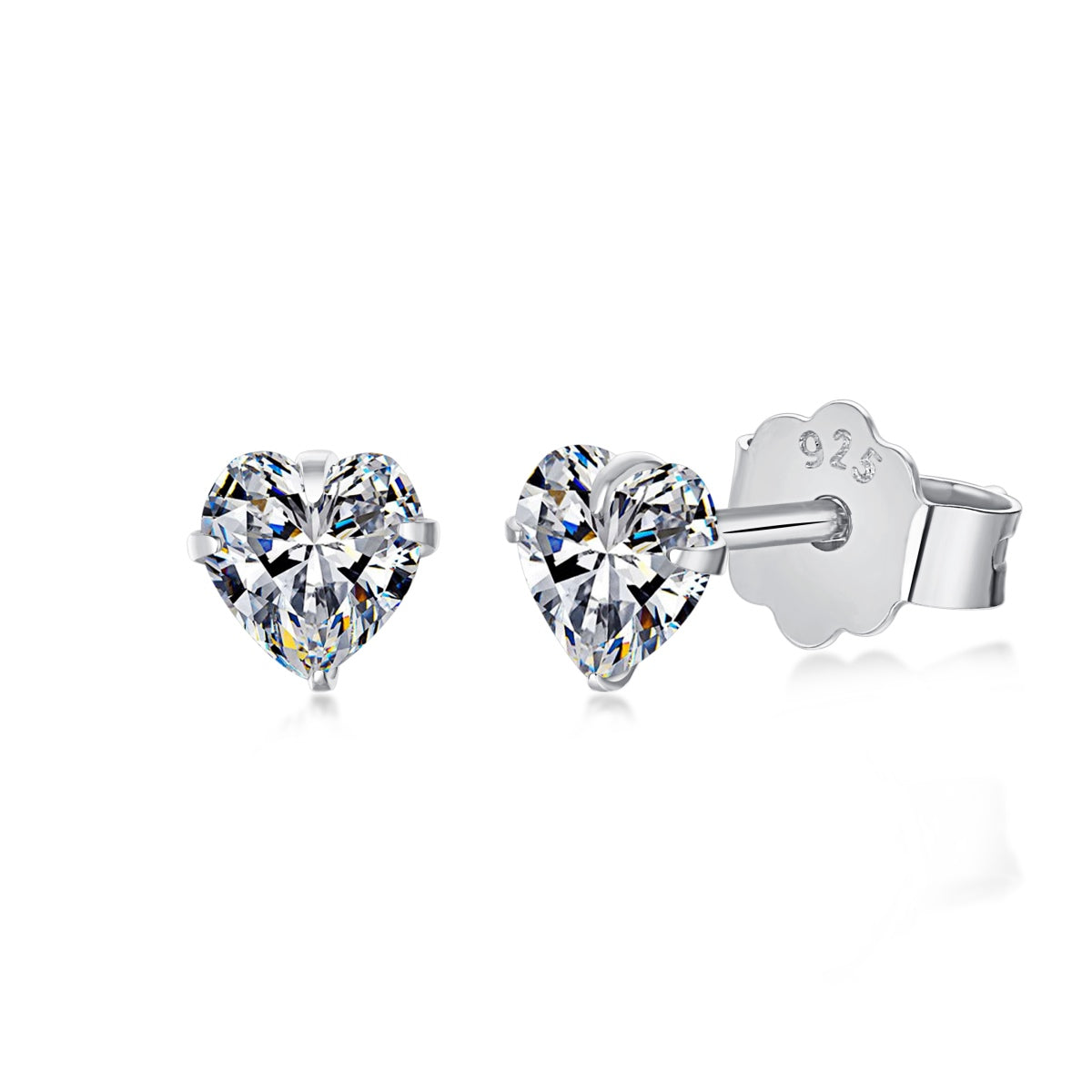 [Revel Jewelry]Sparkling Heart Shaped Simple Earrings