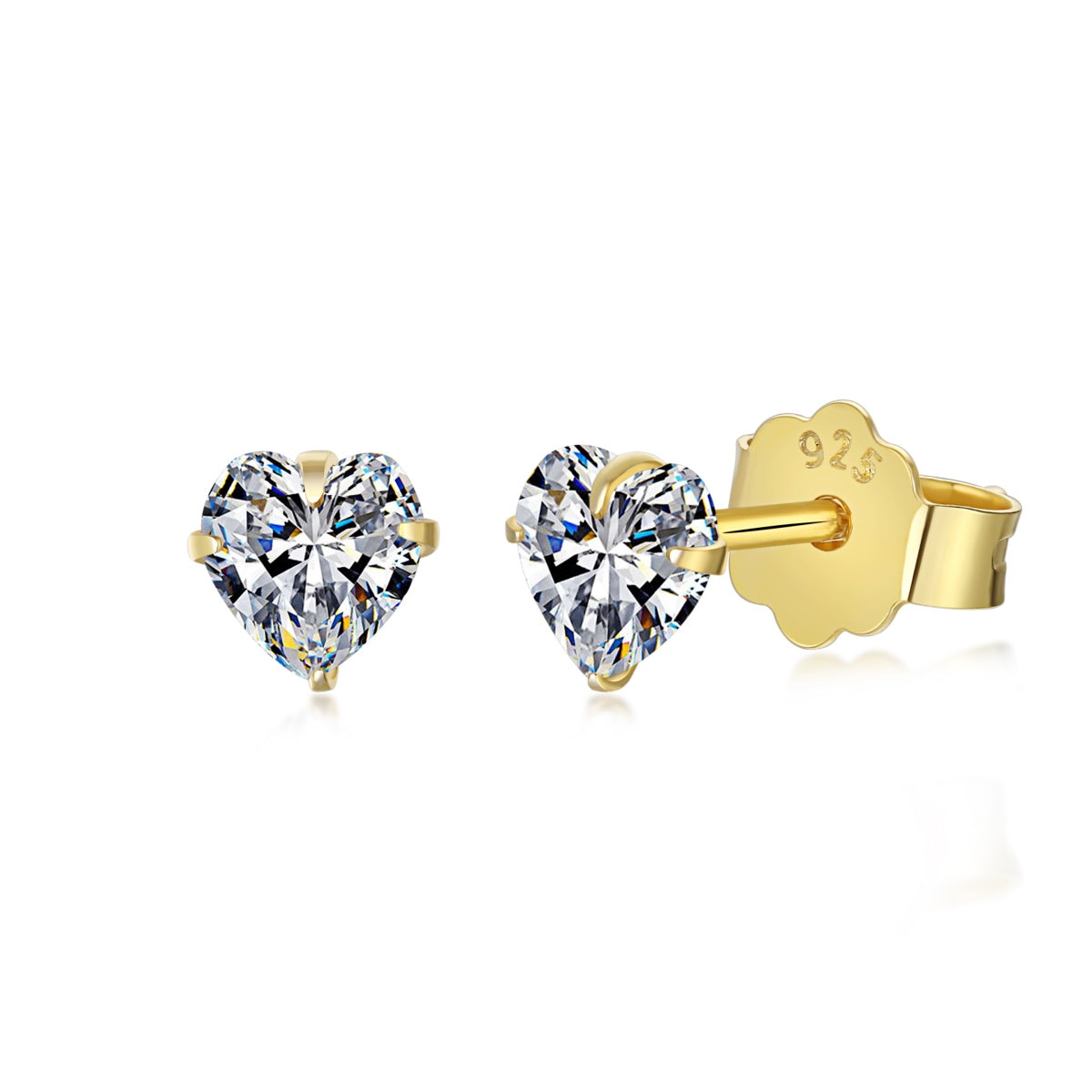 [Revel Jewelry]Sparkling Heart Shaped Simple Earrings
