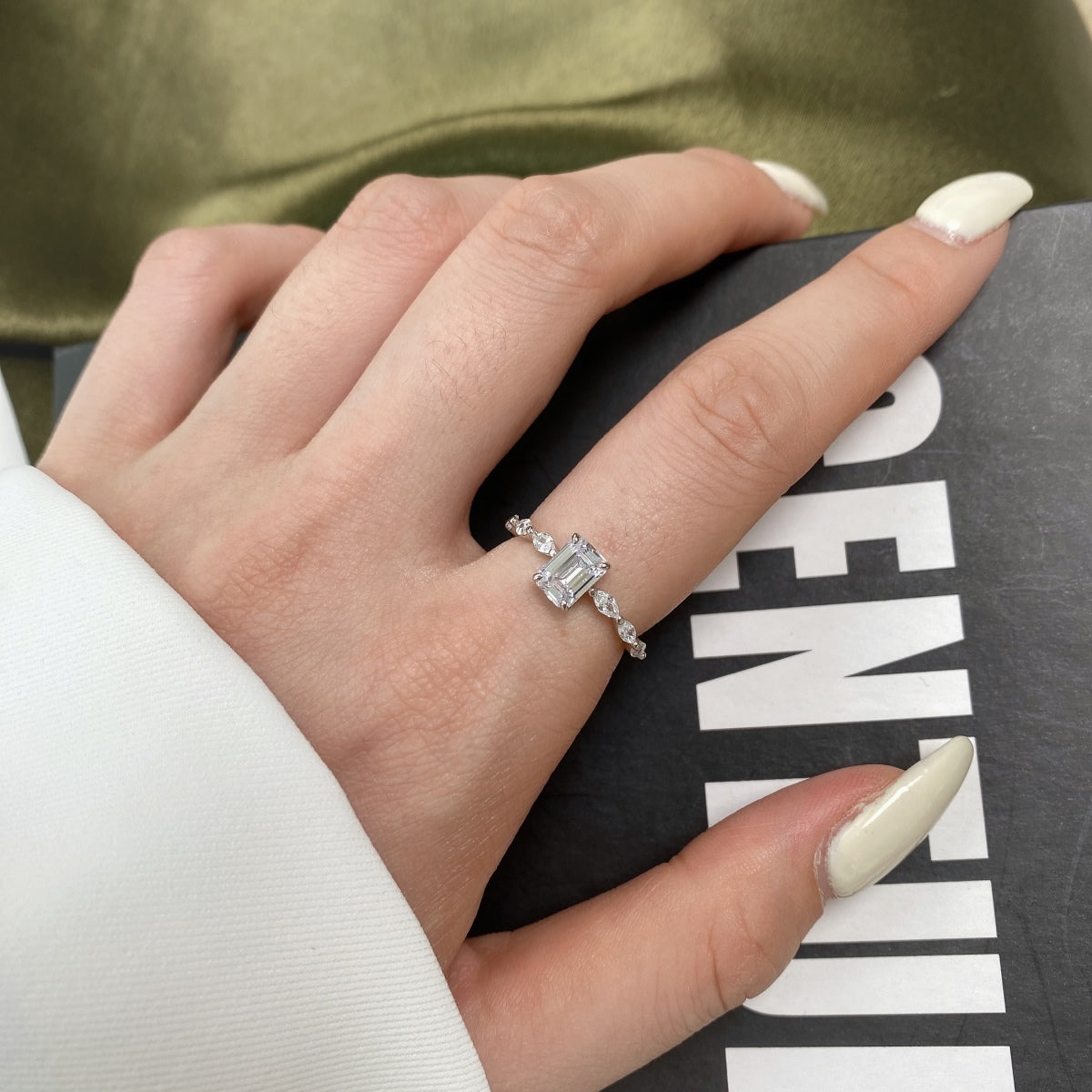 [Revel Jewelry]1.0 Carat Dainty Resplendent Radiant Cut Daily Ring