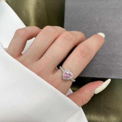 [Revel Jewelry]Eternity Splashy Romantic Heart Shape Lover Ring