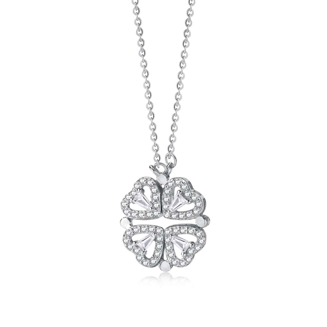 [Revel Jewelry]Ornate Heart Cut Flower Shape Necklace