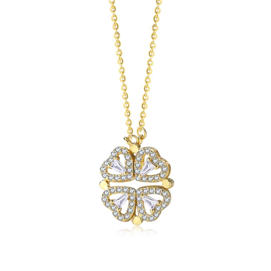 [Revel Jewelry]Ornate Heart Cut Flower Shape Necklace