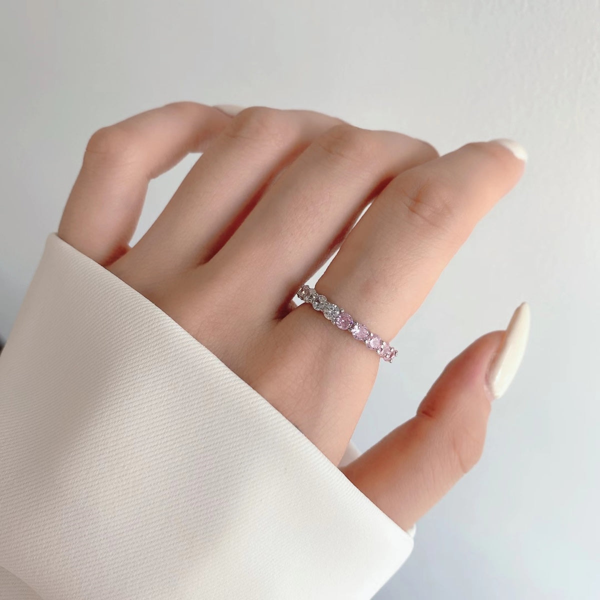 [Revel Jewelry]Sparkling Round Cut Tennis Ring