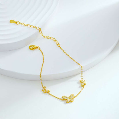 [Revel Jewelry]Delicate Butterfly Pendant Bracelet