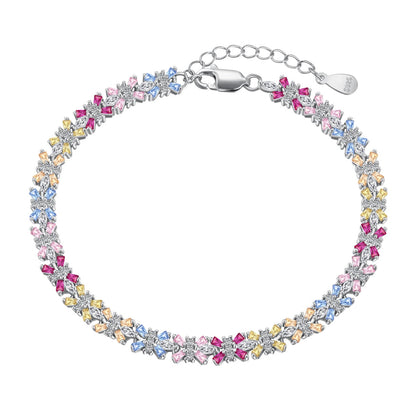 [Revel Jewelry]放射状に輝くエメラルドカットのカラフルなパーティーブレスレット