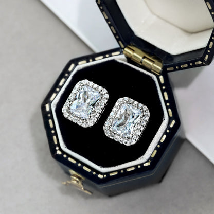 [Revel Jewelry]1.0 Carat Luxurious Dainty Emerald Cut Daily Earrings
