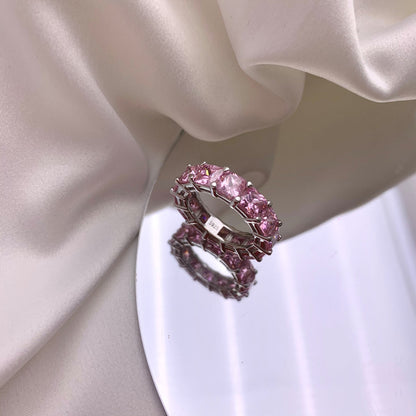 [Revel Jewelry]Elegant Princess Cut Tennis Ring