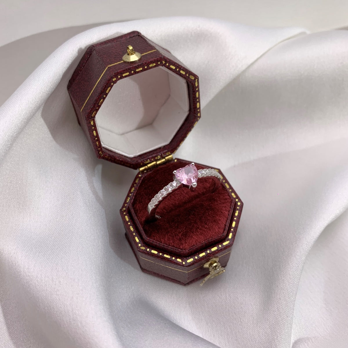 [Revel Jewelry]0.5 Carat CaratEternity Charming Heart Shape Lover Ring