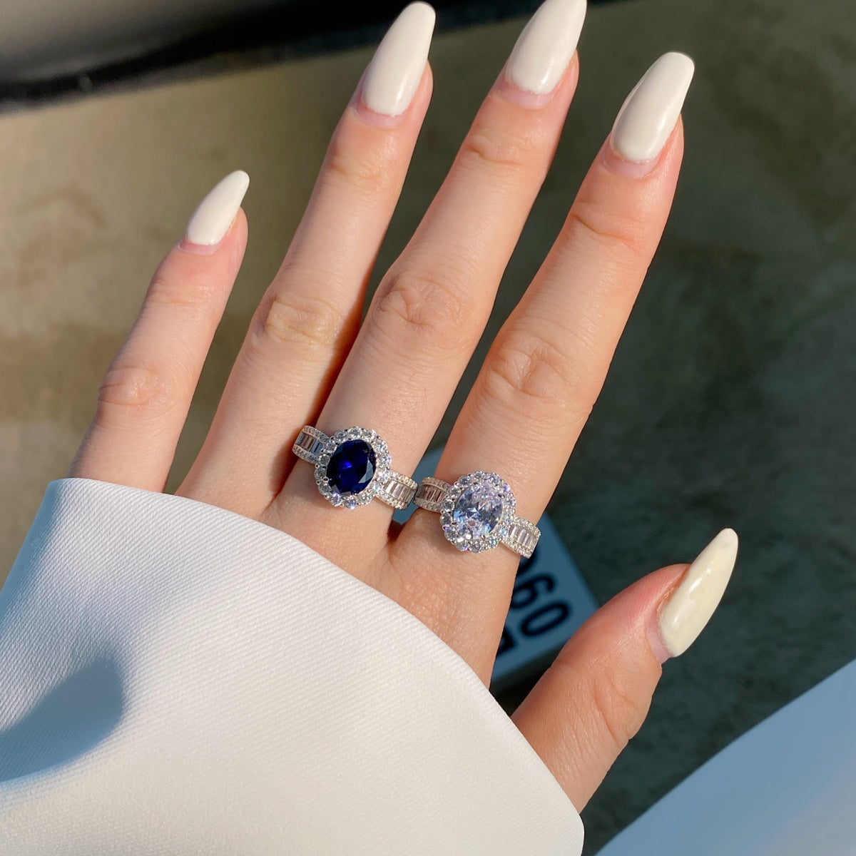 [Revel Jewelry]1.5 Carat Dazzling Charming Oval Cut Banquet Ring