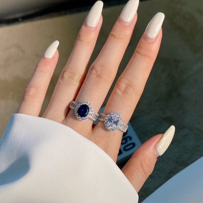 [Revel Jewelry]1.5 Carat Dazzling Charming Oval Cut Banquet Ring