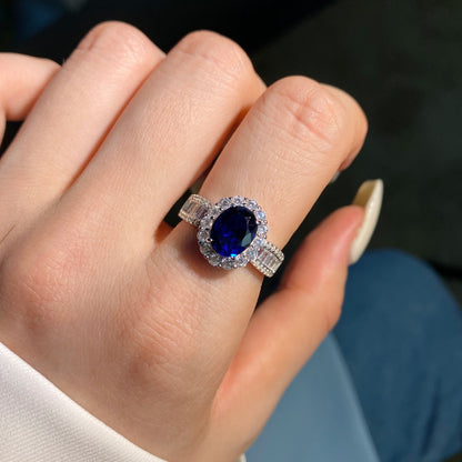 [Revel Jewelry]1.5 Carat Dazzling Charming Oval Cut Banquet Ring