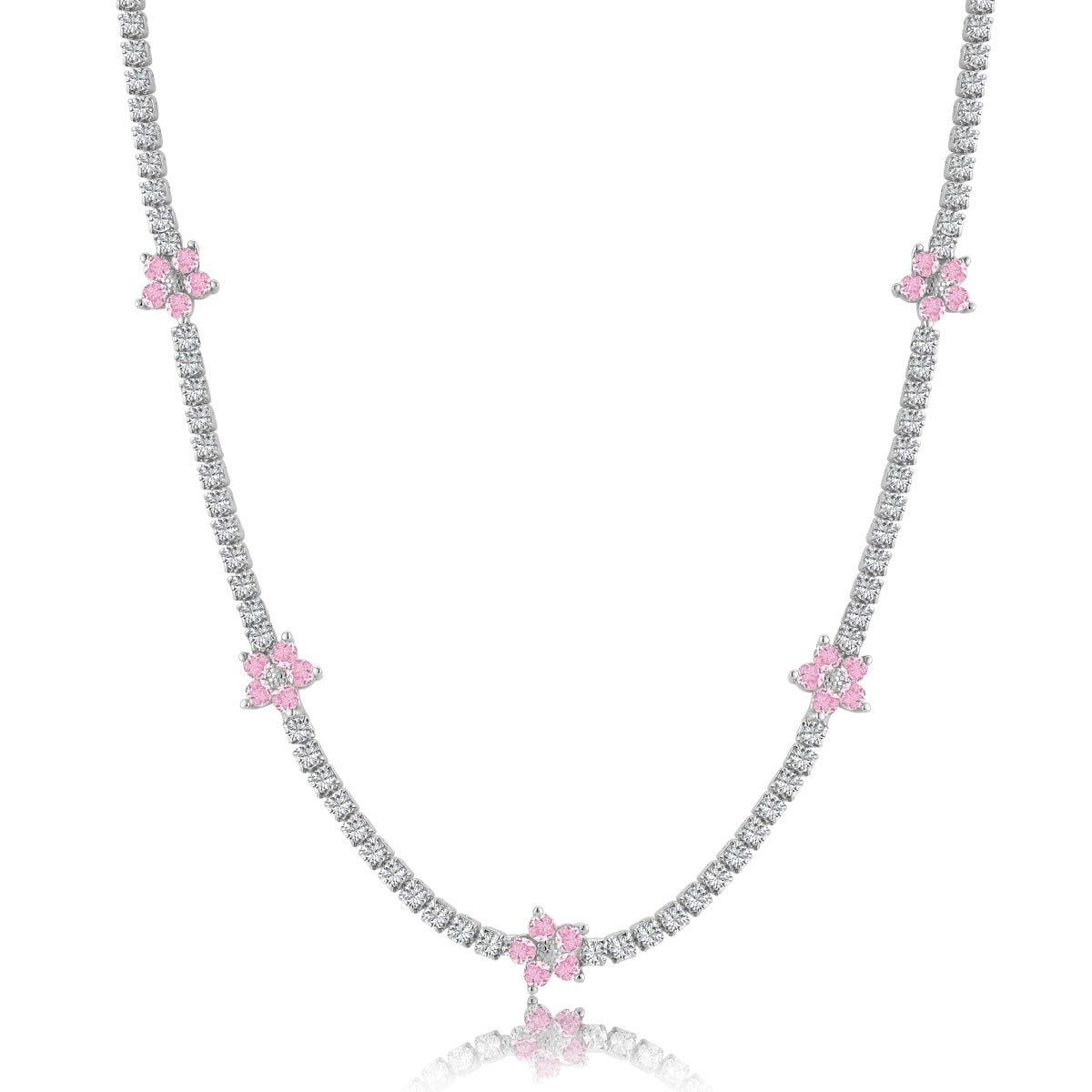 [Revel Jewelry]Luxuriöse Bunte Blumen-Tennis-Halskette