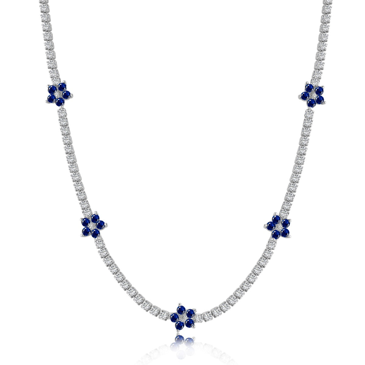 [Revel Jewelry]Luxuriöse Bunte Blumen-Tennis-Halskette