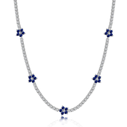 [Revel Jewelry]Luxuriöse Bunte Blumen-Tennis-Halskette