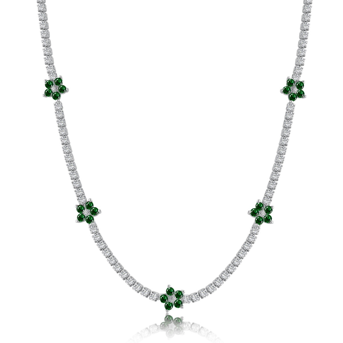 [Revel Jewelry]Luxuriöse Bunte Blumen-Tennis-Halskette