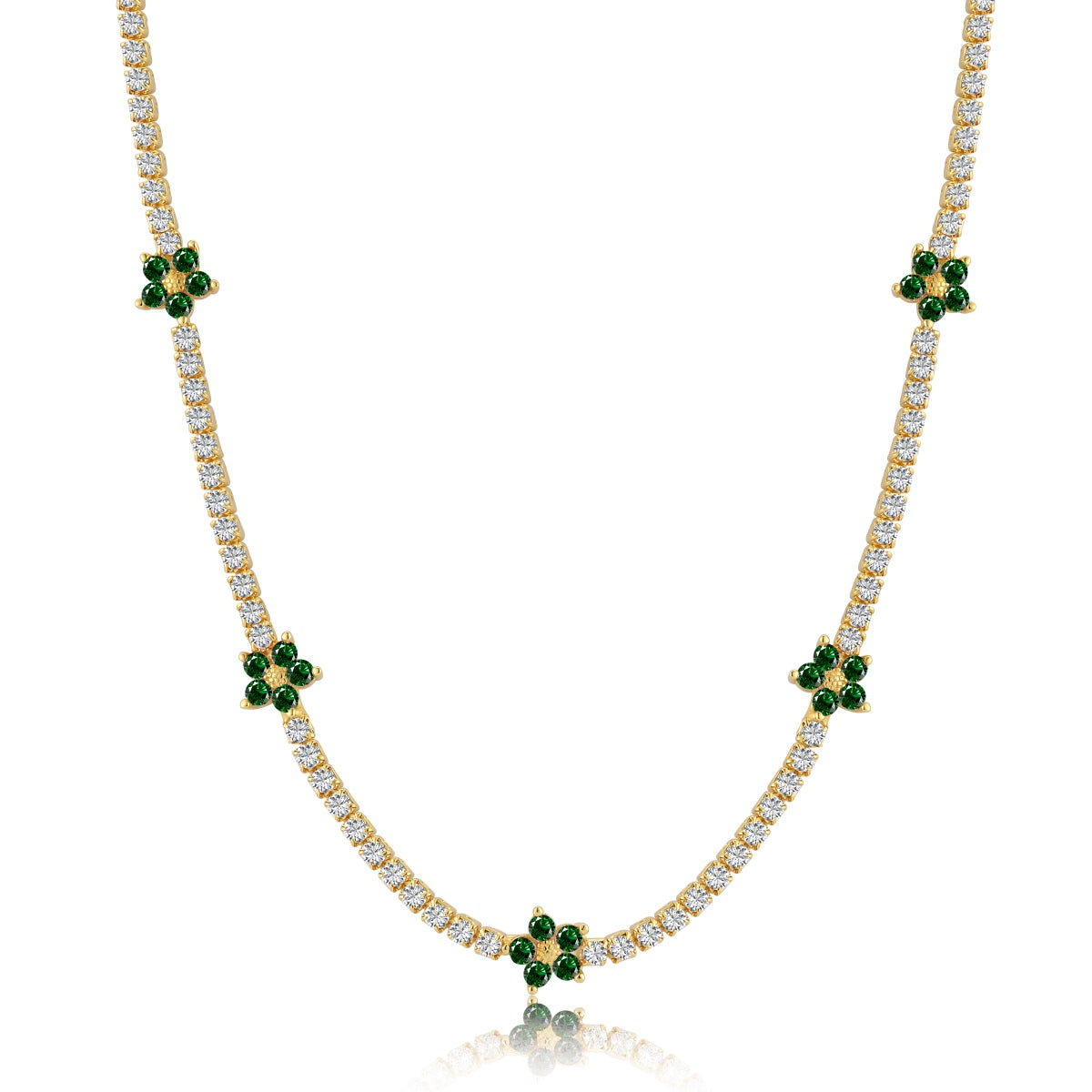 [Revel Jewelry]Luxuriöse Bunte Blumen-Tennis-Halskette
