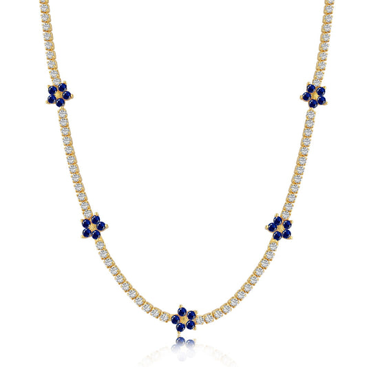 [Revel Jewelry]Luxuriöse Bunte Blumen-Tennis-Halskette