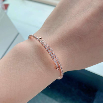 [Revel Jewelry]Row of Diamonds Round Fashion Bracelet