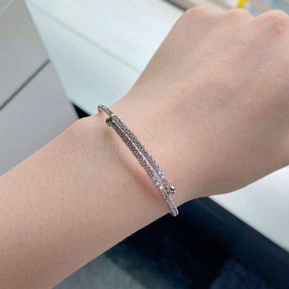 [Revel Jewelry]Row of Diamonds Round Fashion Bracelet