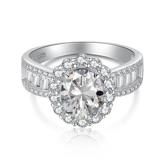 [Revel Jewelry]1.5 Carat Dazzling Charming Oval Cut Banquet Ring