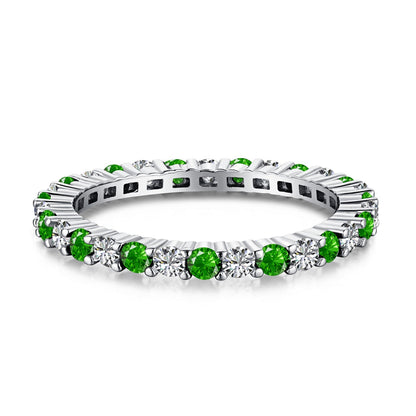 [Revel Jewelry]Exquisite Colorful Round Cut Tennis Ring