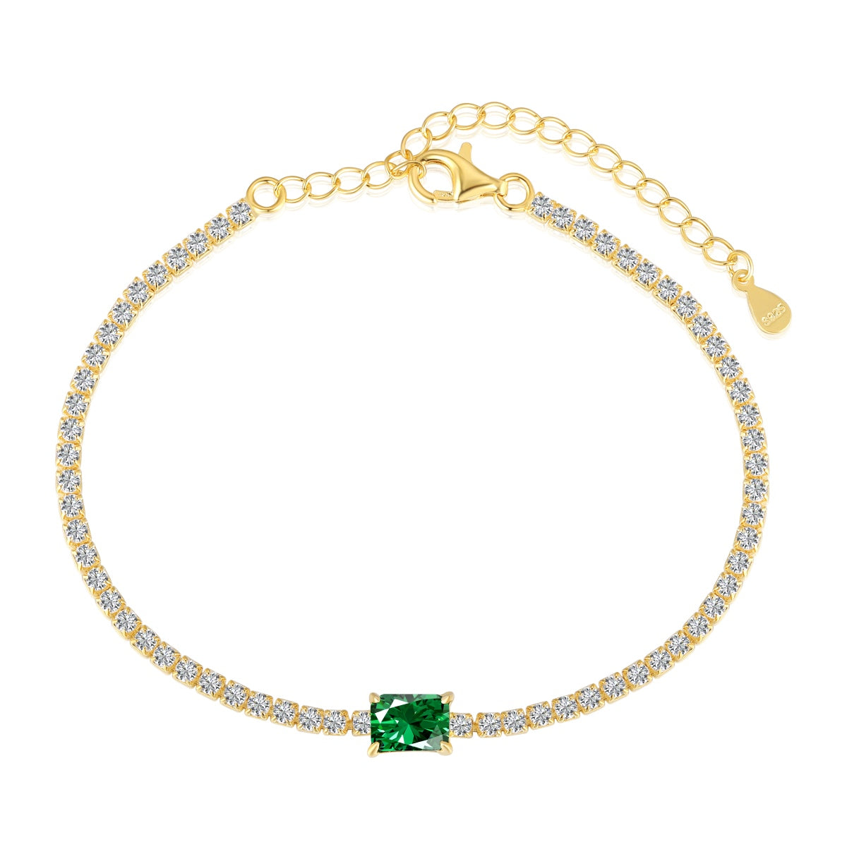 [Revel Jewelry]1.0 Carat Unique Emerald Cut Banquet Bracelet