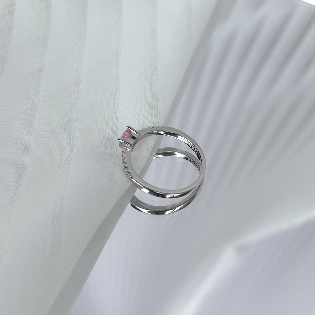 [Revel Jewelry]0.5 Carat CaratEternity Charming Heart Shape Lover Ring