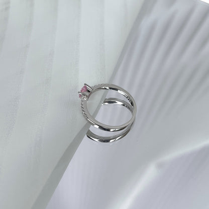 [Revel Jewelry]0.5 Carat CaratEternity Charming Heart Shape Lover Ring