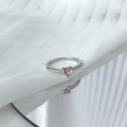 [Revel Jewelry]0.5 Carat CaratEternity Charming Heart Shape Lover Ring
