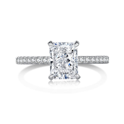 [Revel Jewelry]2.0 Carat Dazzling Sparkling Radiant Cut Party Ring