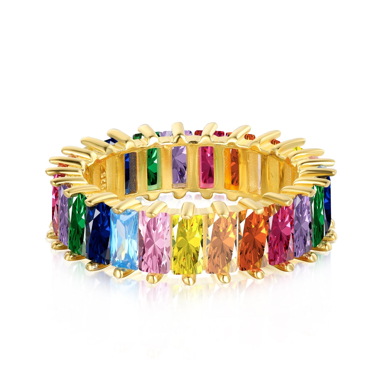 [Revel Jewelry]Unique Colorful Radiant Cut RIng