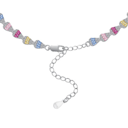 [Revel Jewelry]輝くカラフルレインボーネックレス