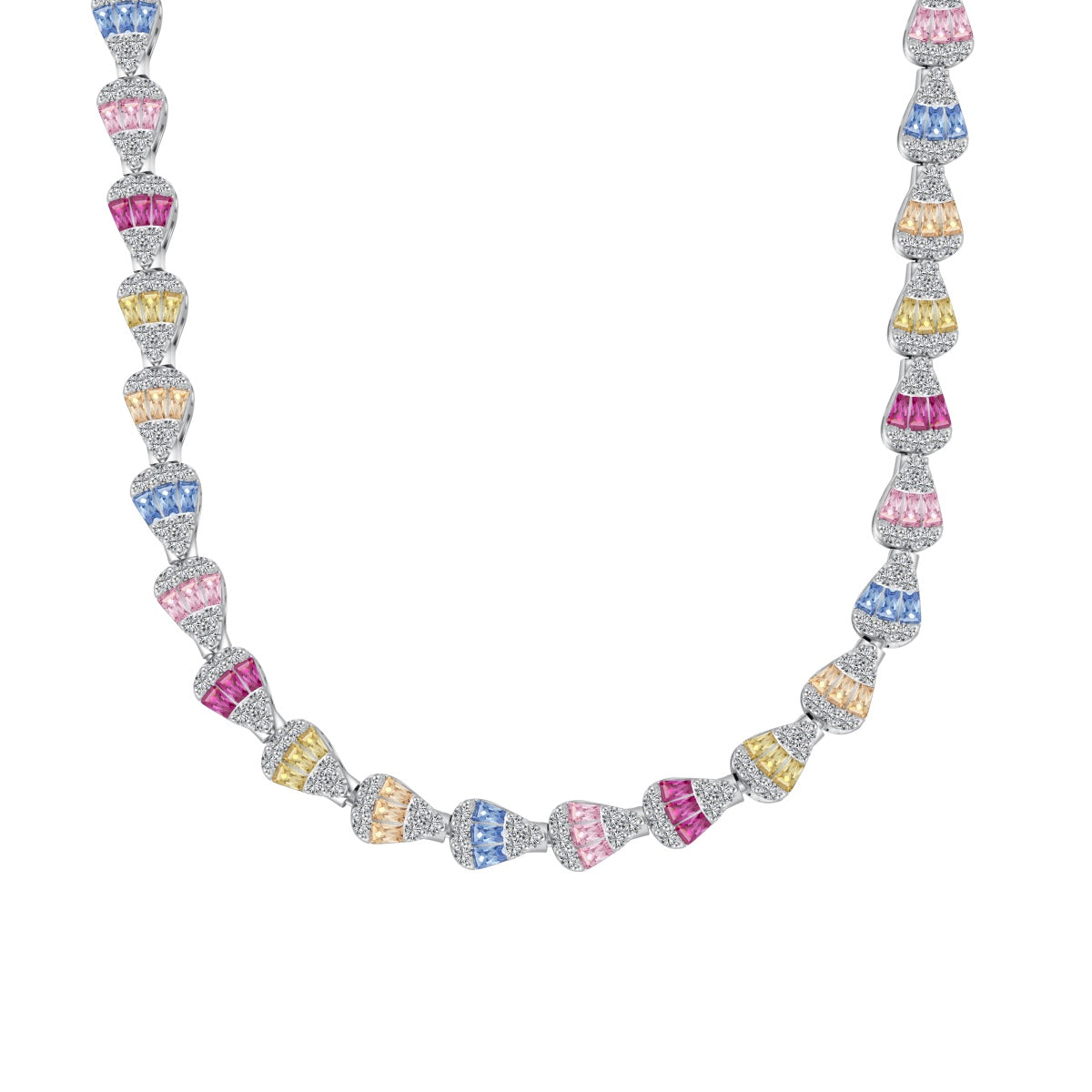 [Revel Jewelry]輝くカラフルレインボーネックレス
