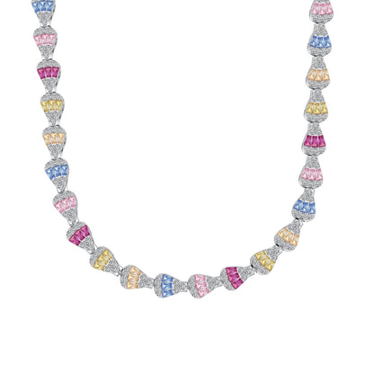 [Revel Jewelry]輝くカラフルレインボーネックレス