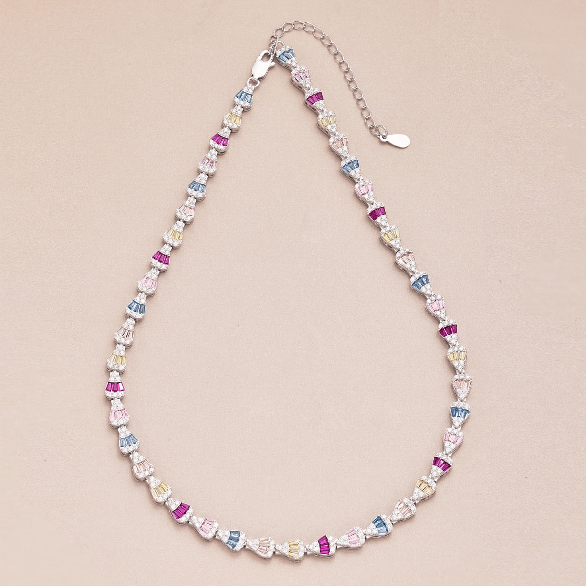 [Revel Jewelry]輝くカラフルレインボーネックレス