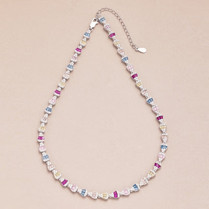 [Revel Jewelry]輝くカラフルレインボーネックレス
