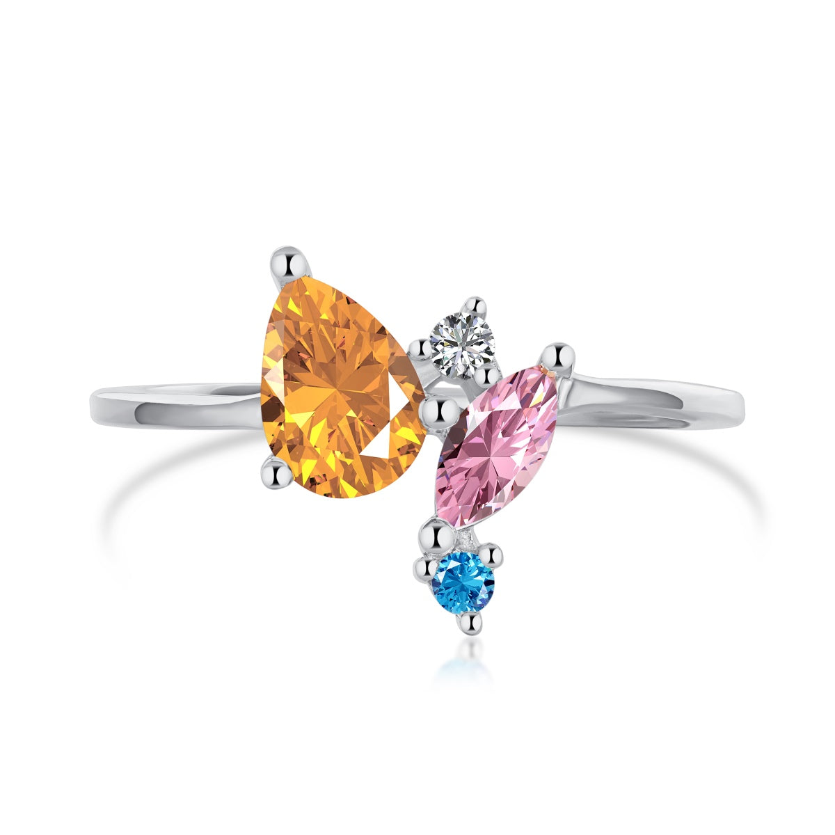 [Revel Jewelry]Radiant Colorful Multi Cut Daily Ring